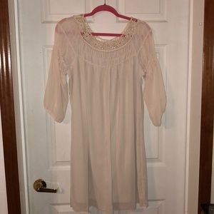 Free 2 luv cream dress above knee.